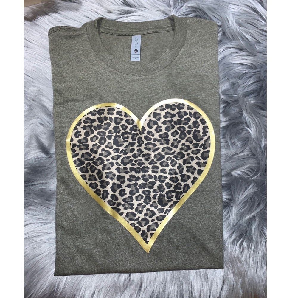 Cheetah heart vinyl shirt